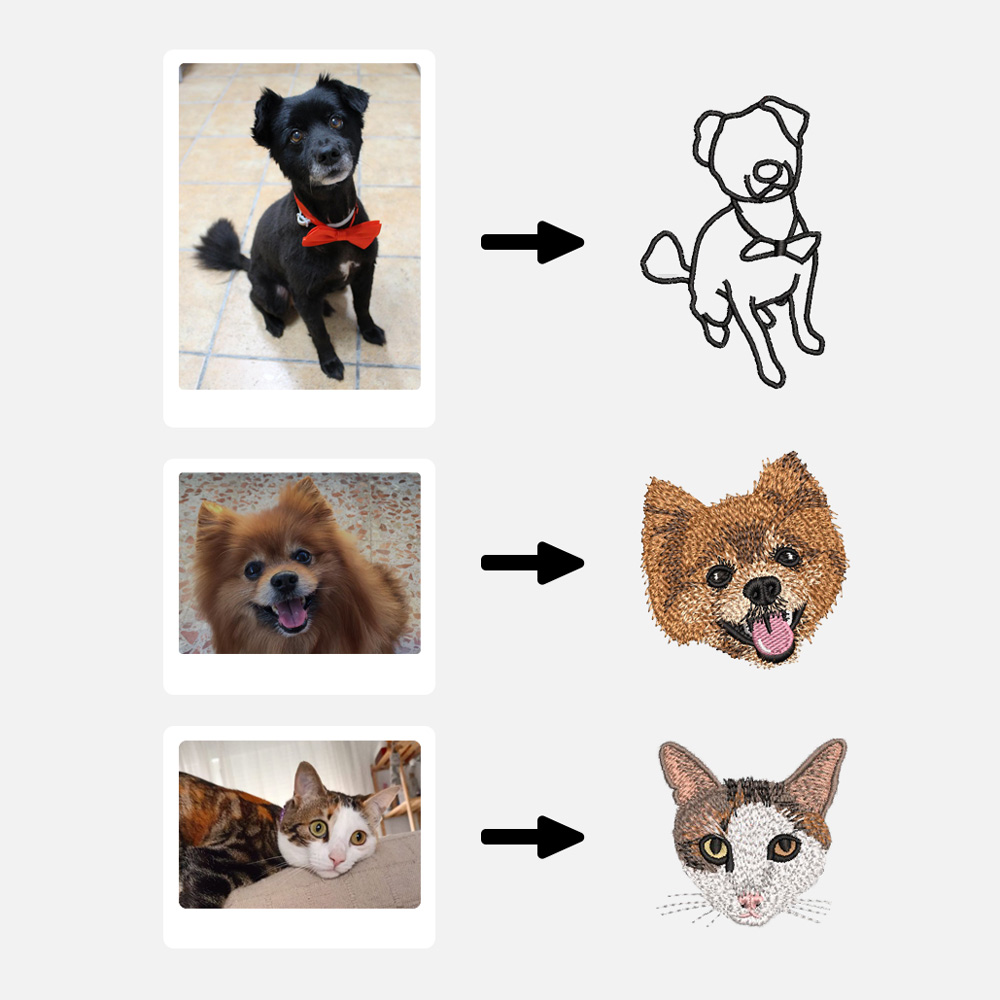 Bordado de cão ou gato
