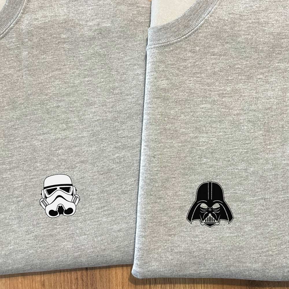 Sweats Star Wars para homem e mulher com o Darth Vader e o Stormtrooper