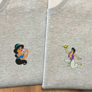 Sweats personalizadas com Aladdin e Jasmine