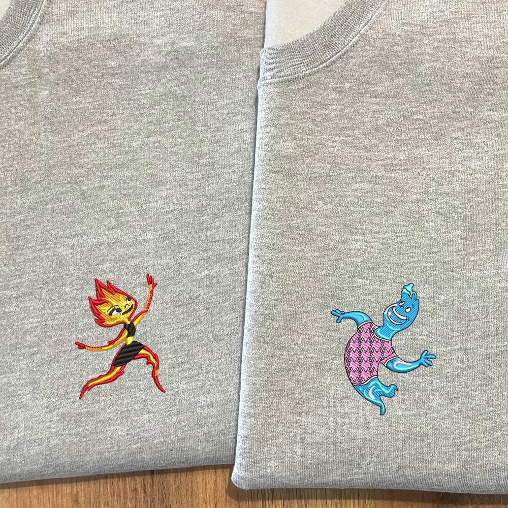 Sweats Elemental personalizadas com Chispa e Nilo