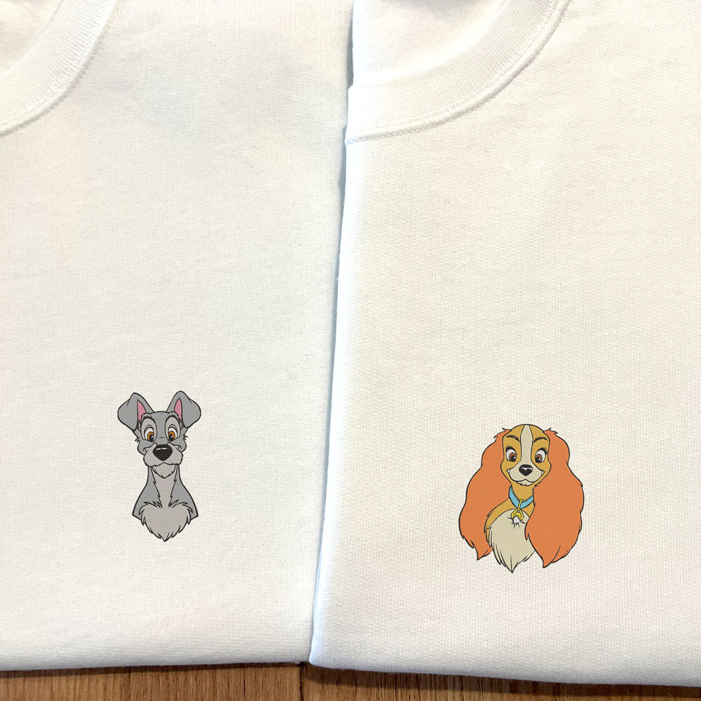 Sweats bordadas com a Lady e o Tramp, A Dama e o Vagabundo