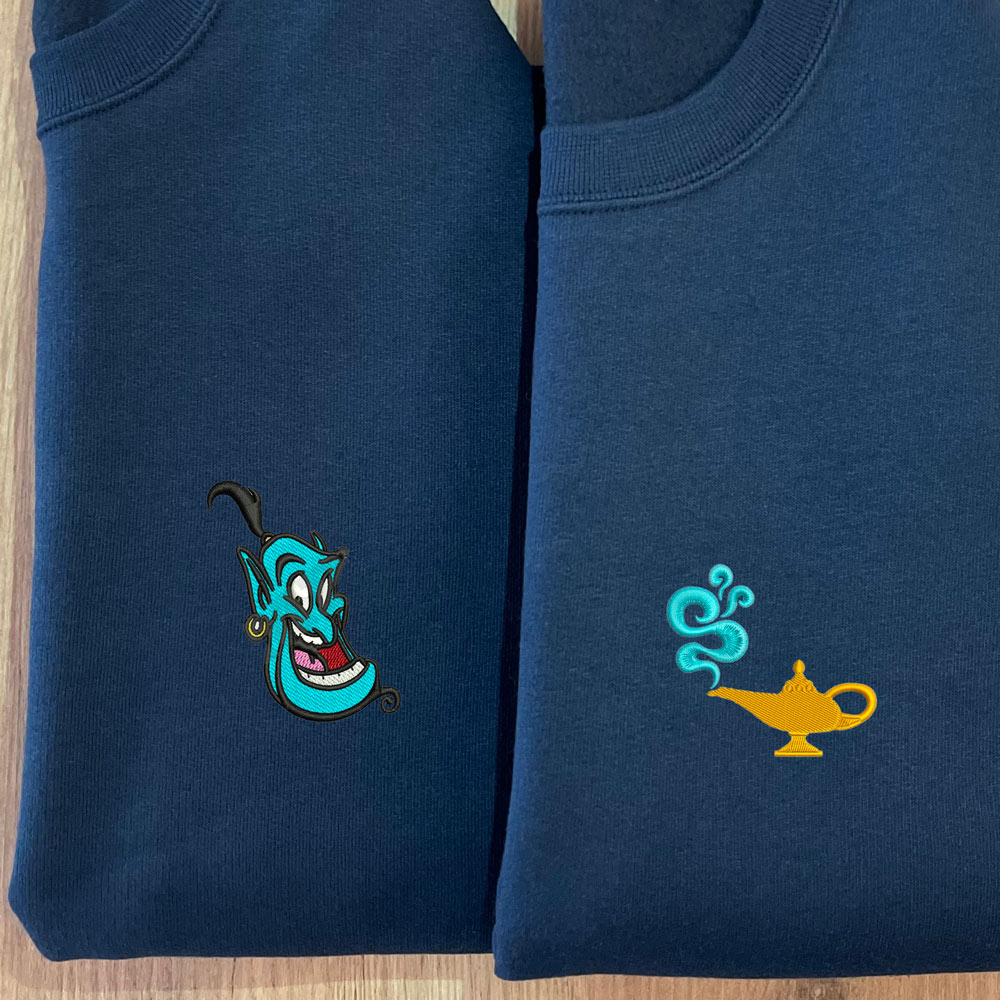 Sweats bordadas Aladdin com o Génio e a lâmpada mágica